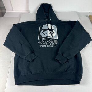 2015 Star Wars The Force Awakens Sweatshirt Adult Large Black Faded Hoodie Movie